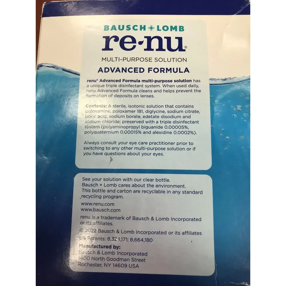 Renu Contact Lens Solution Formula Cleaner for Eye Contacts 12 Oz (Pack of 2)